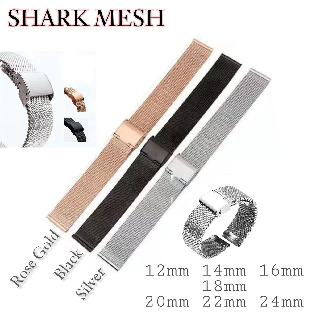 TALI STRAP JAM TANGAN RANTAI PASIR SHARK MESH STAINLESS MURAH