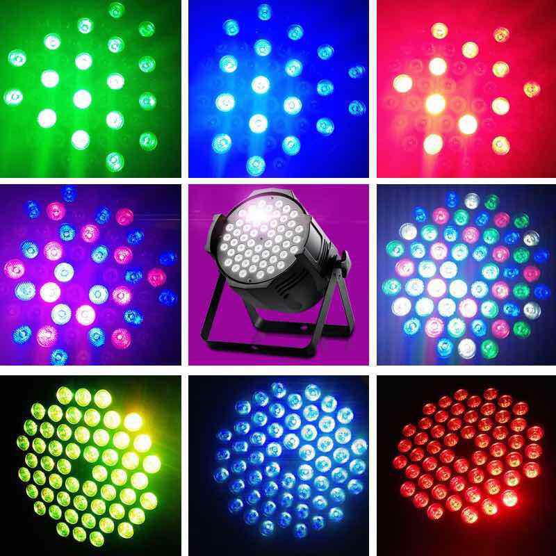 Besar Plastik Flat Tahap Par Cahaya / LED PAR 54W RGB ukuran besar