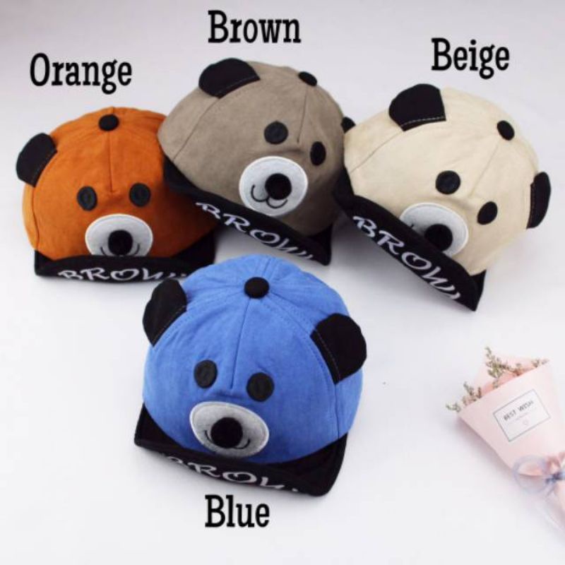 Topi Bayi dan Anak Baseball Style Karakter Beruang Bear