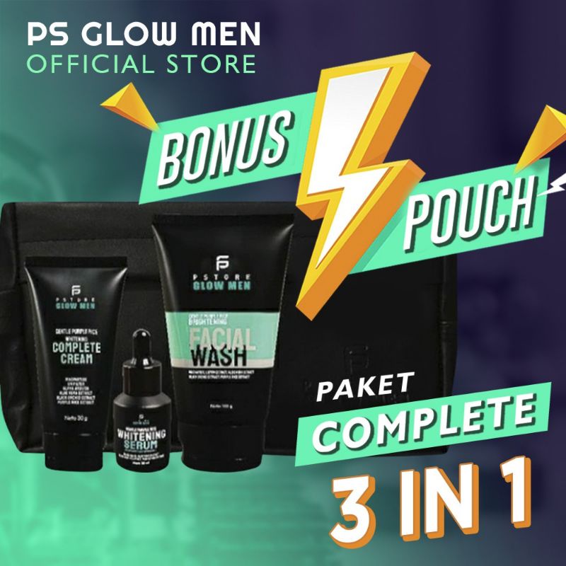 PSGLOWMEN/PSTORE GLOW MEN/3IN1/SKINCARE UNTUK PRIA/SABUN JERAWAT/BPOM/ORIGINAL/PERAWATAN WAJAH