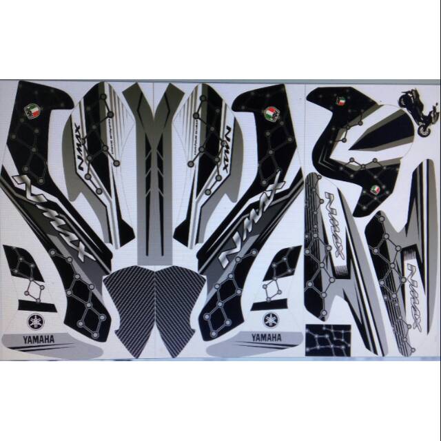 sticker decal fullbody yamaha nmax variasi hitam abu
