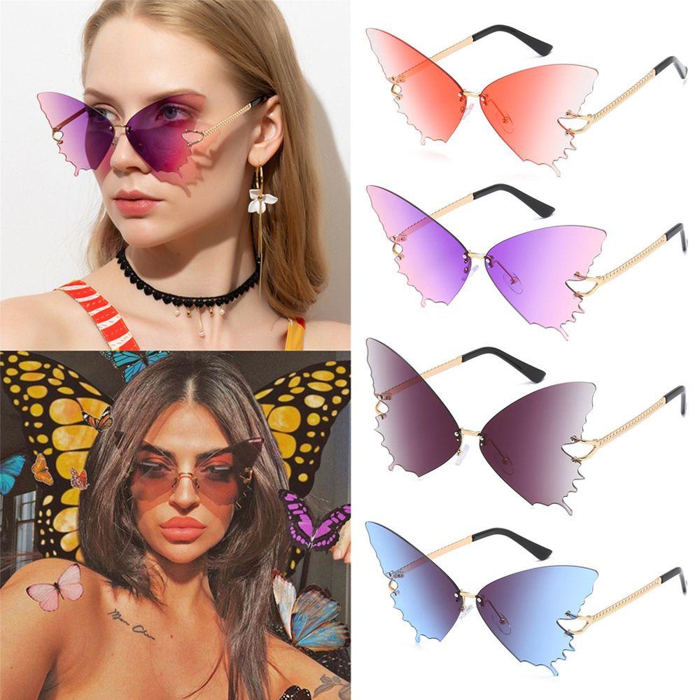 Lily Butterfly Kacamata Hitam Wanita Fashion Eyewear Retro Kacamata Matahari