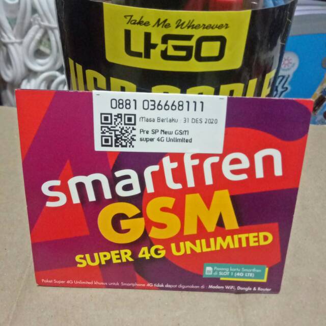 Nomor Cantik Paket Smartfren Unlimited Kuota 30GB / 30Hari.