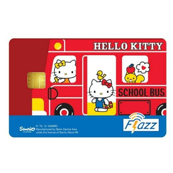 Kartu eTOLL Flazz BCA Gen2 / Gen 2 Limited Edition Hello Kitty School Bus ORI /Like eTOLL eMONEY Tapcash or Brizzi