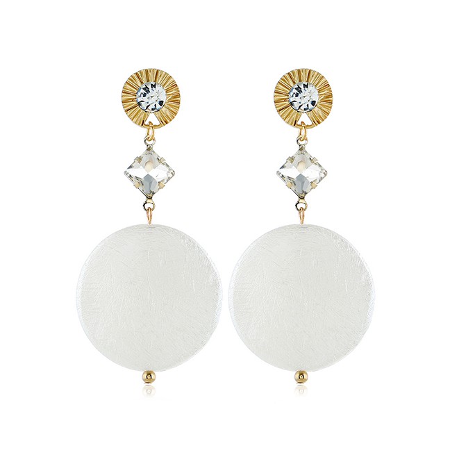 LRC Anting Tusuk Fashion Gold Gemstone Long Earrings F40644