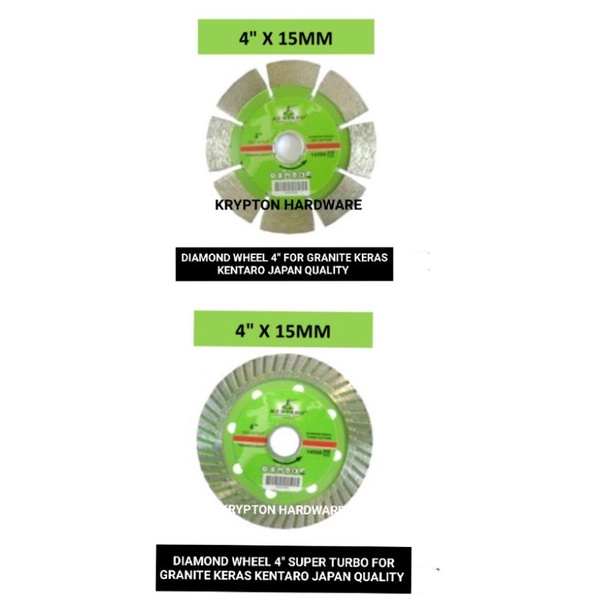 MATA GERINDA POTONG 4&quot; / DIAMOND WHEEL GRANITE / KERAMIK / BATU KERAS  KENTARO JAPAN QUALITY