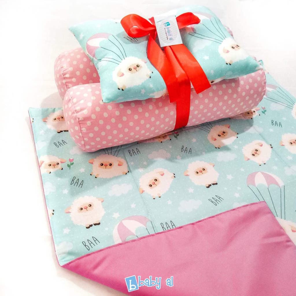 Bantal Set Perlak Bayi Merk Baby Al - Bantal Peang Bayi - Bantal Set Bayi