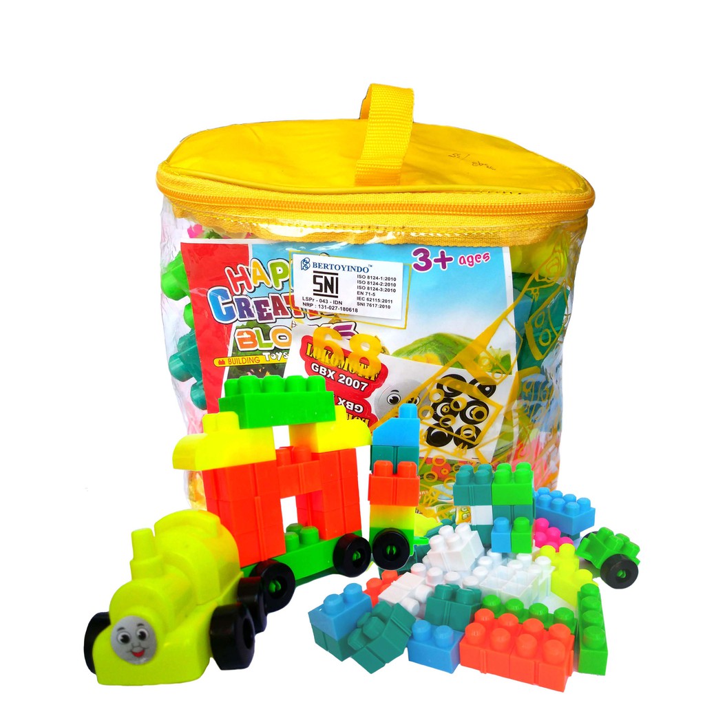  Mainan Bongkar pasang Happy Creative Block lego block 