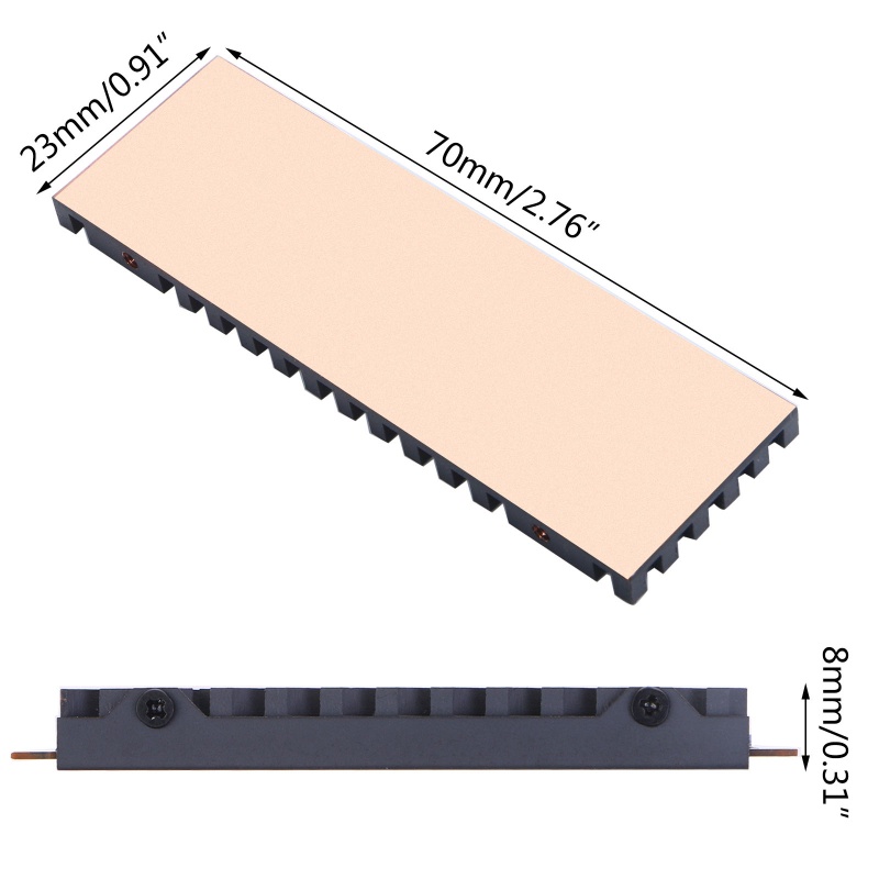 Bt Heatsink Graphene Tembaga Murni Untuk M.2 NGFF 2280pci-E NVME SSD Pendingin Thermal Pad Cooler Radiator 70x23x8.5mm Untuk