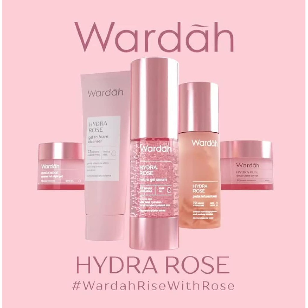 WARDAH Hydra Rose Series [Day Night Serum Toner Foam]