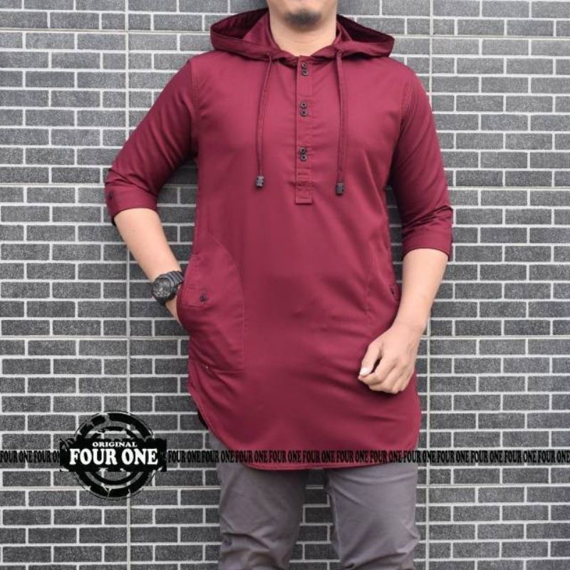 kurta pria hodie polos 3/4 bahan TOYOBO / kurta pria big size / Koko pakistan