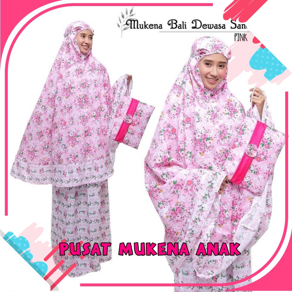 mukena bali murah dewasa sandra motif bunga mukena rayon grosir terbaru adem cantik