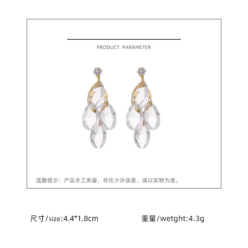 Bahasa Perancis in air drop crystal stud anting-anting kreatif chic anting-anting high-end selebriti