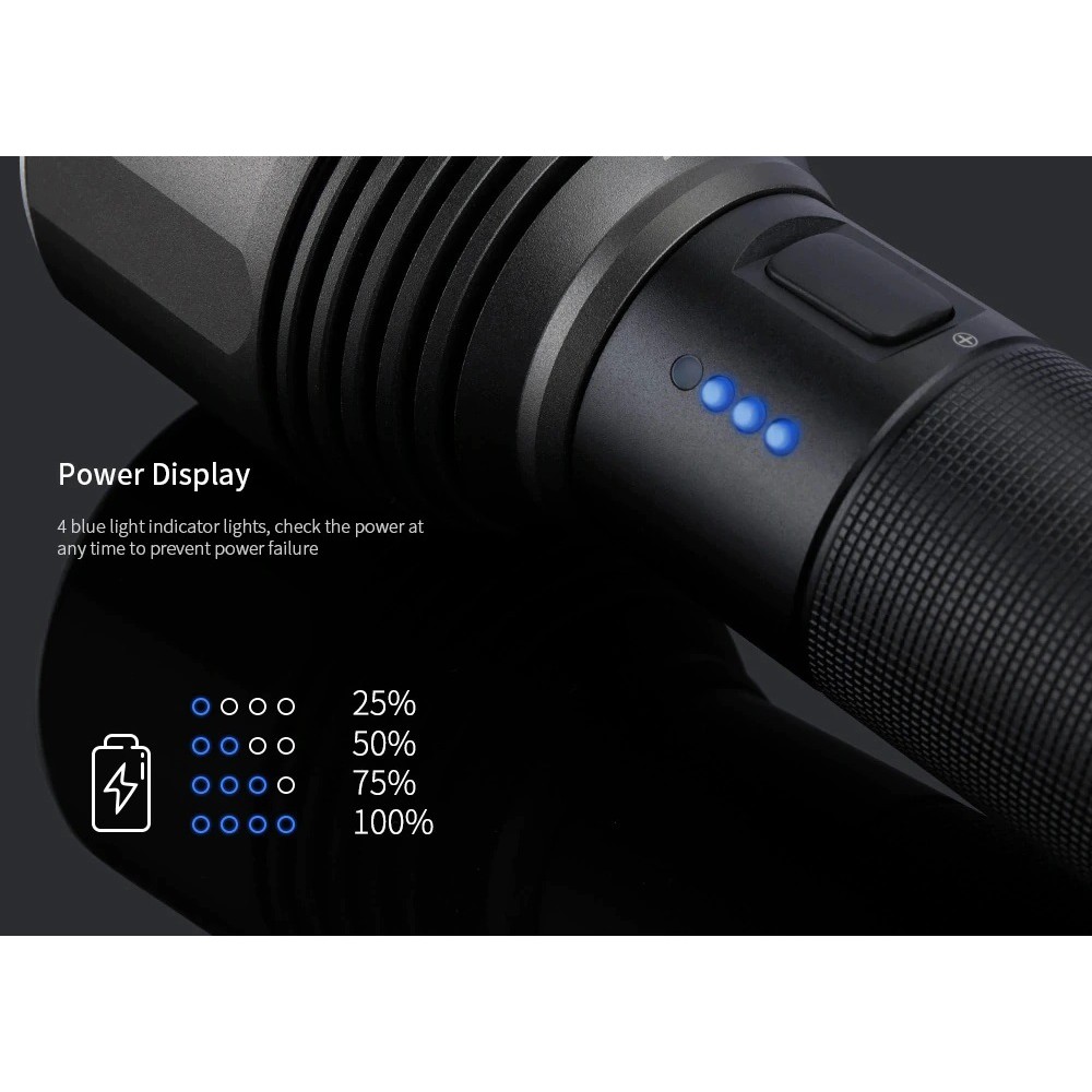 XIAOMI NEXTOOL Rechargeable IPX7 Flashlight 2000 Lumens - ZES0417 - Senter LED Camping Outdoor