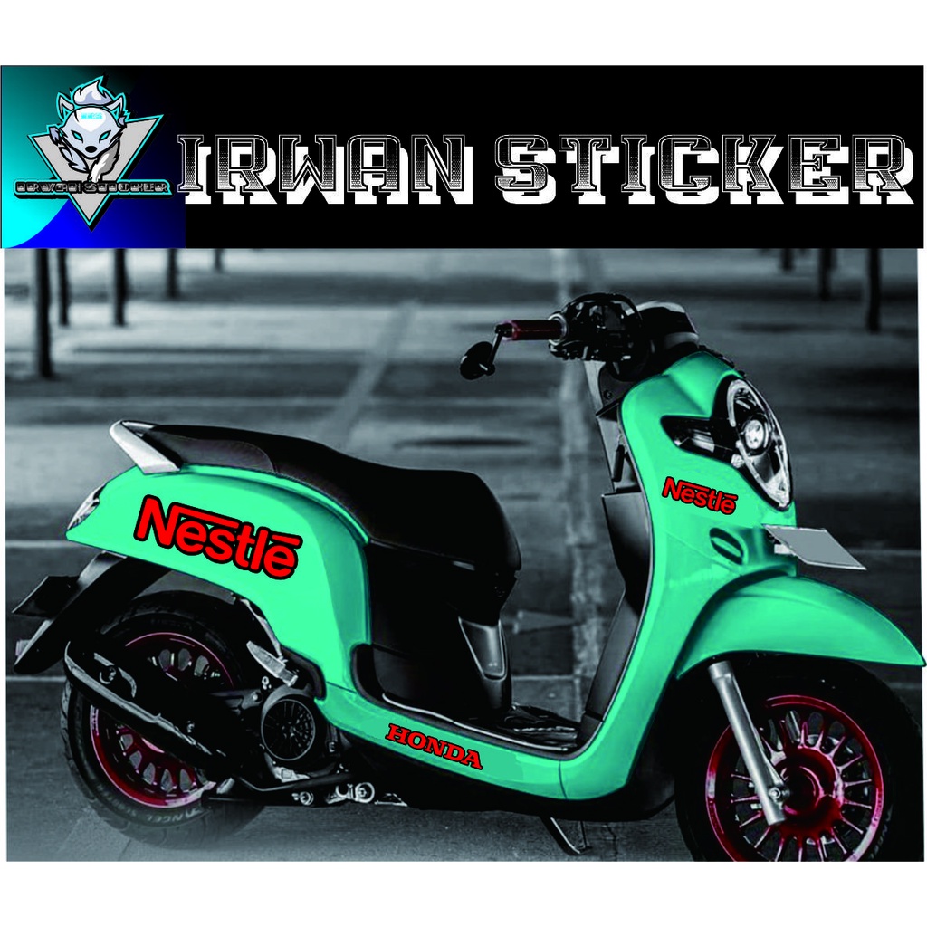 CUTTING STICKER HONDA SCOOPY 2018 2020 VARIASI STRIPING SCOOPY COSTUM MOTIF NESTLE cod