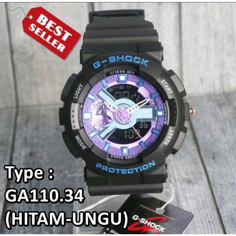 Jam Tangan Ga110 Jam Tangan Dualtime Jam Tangan Rubber Anti Air Jam Tangan Pria