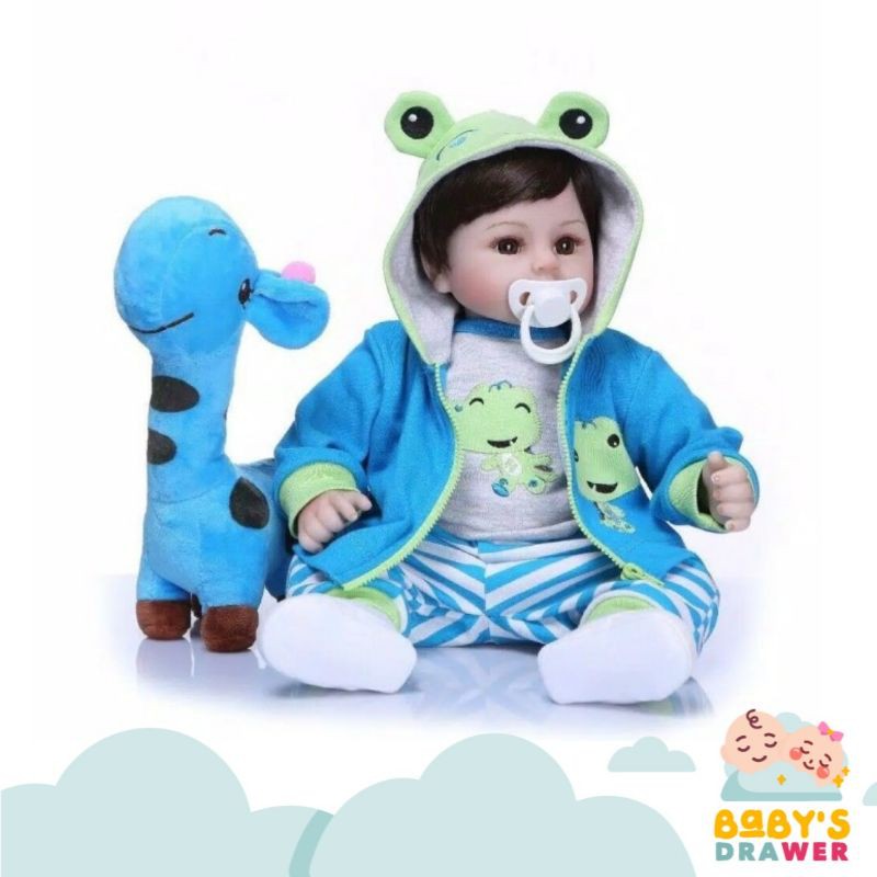 Boneka Bayi Newborn Reborn 47cm / Baby Doll Real Size 19 inci Silikon dengan Pakaian