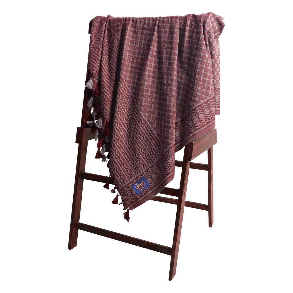 Surban Subaiyah BHS Classic Motif Jacquard Ungu Abu