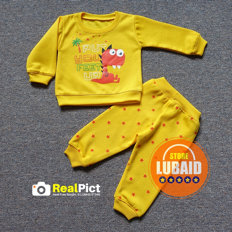 [SJK-RF04] LUBAID STORE, Setelan Sweater Anak 1-2 Tahun, Jaket Bayi RED FOREST Feet Up, Hangat Murah-1