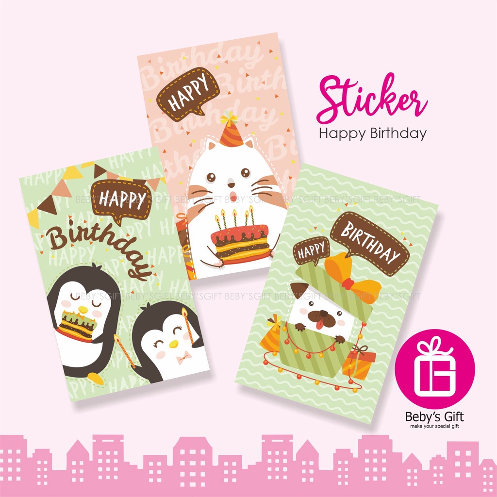 

Sticker Happy Birthday Stiker Buket Gift Bucket Hampers Ucapan Selamat Ulang Tahun