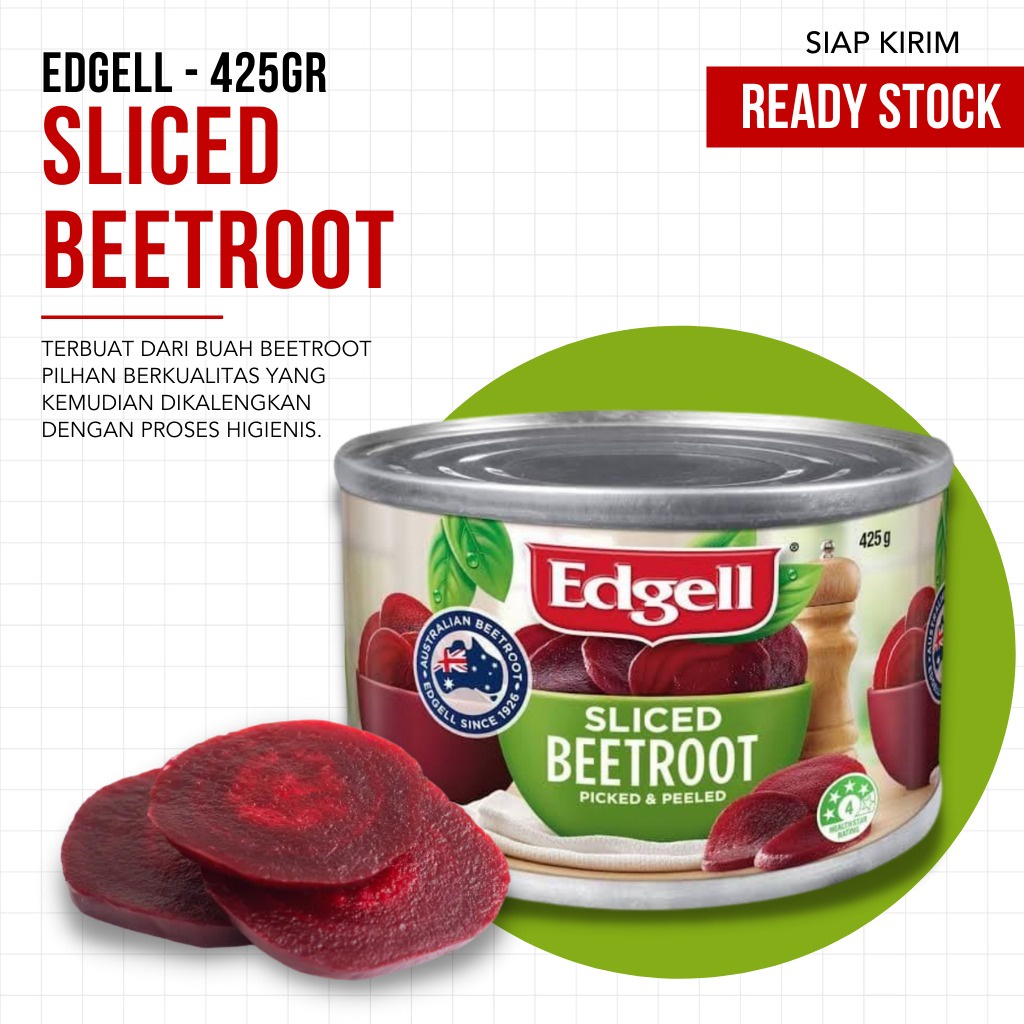 Irisan Beetroot Australia - Edgell Sliced Beetroot 425gr (OPEN RESELLER)