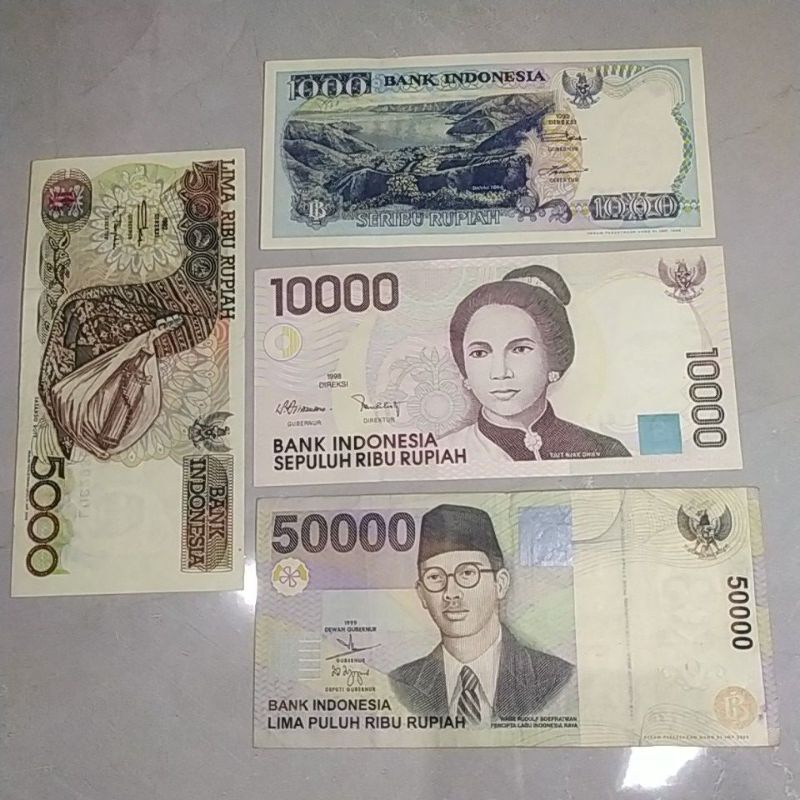 uang kuno indonesia borongan 4 lembar paket hemat