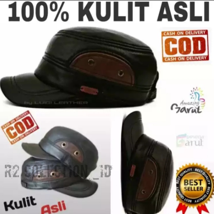 topi komando kulit asli,topi malboro kulit asli, topi kulit asli topi army komando