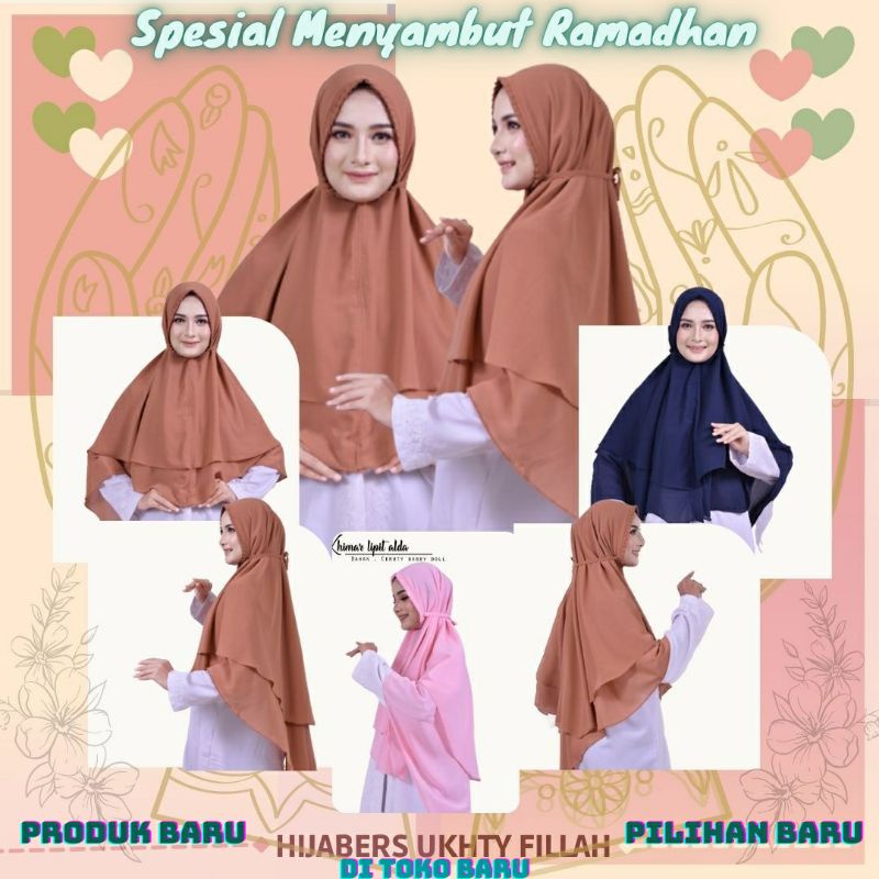 Hijab Kerudung Jilbab Khimar | Khimar Syari Ceruty Premium | Khimar 2 Layer | Khimar 2 Layer Jumbo |