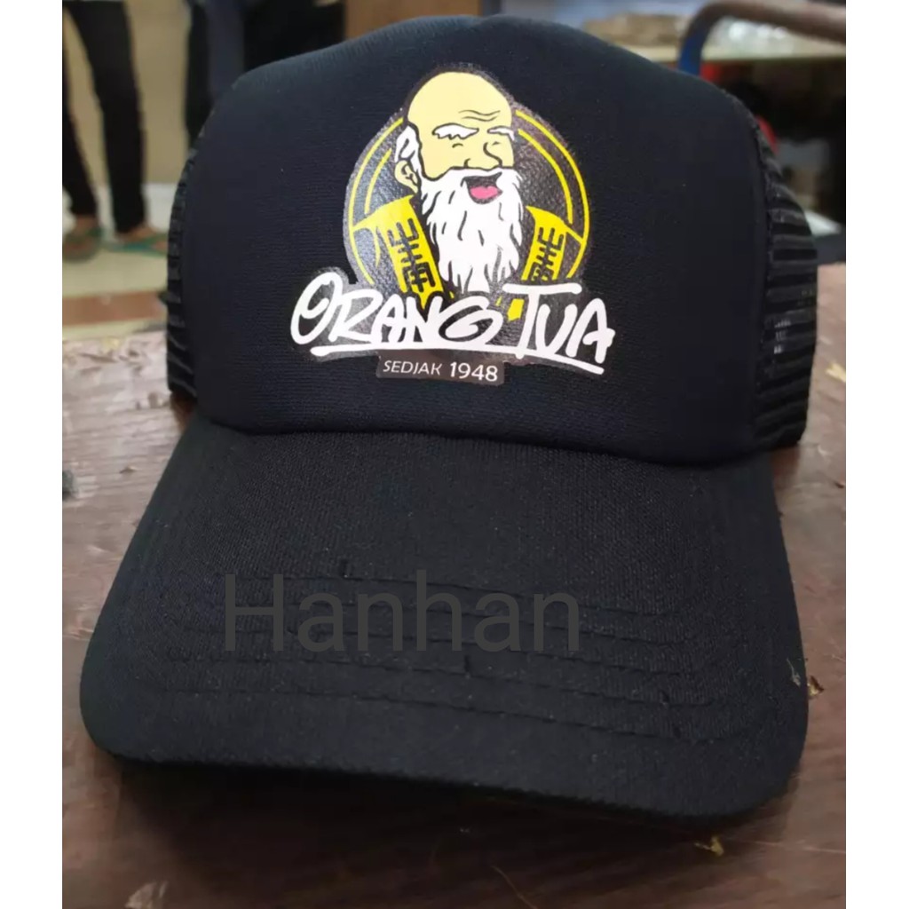 Topi trucker jaring cap orang tua logo print OT orangtua