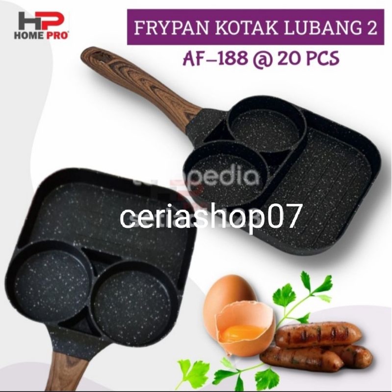 frypan kotak 2lubang penggorengan teflon anti lengket