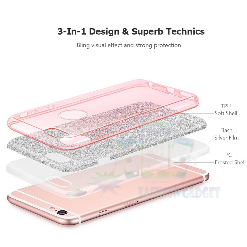 (Warna Acak Pink / Red) Silikon Motorola Moto G5S+ / Oppo A37 / Oppo F5 / Nokia 5 / Vivo V5 Plus / X9 / Vivo V7 / V7 Youth / Y75 / Vivo V7 Plus V7+/ Xiaomi Redmi Note 4/Note 4xCase Sparkling Glitter Soft Case Jelly Silicone Casing Kesing Kasing Sarung Hp