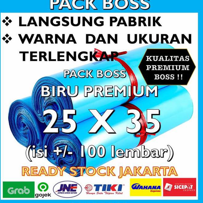 

Premium * Biru 25X35 (+/-100 Lembar) Polymailer Plastik Packing Online