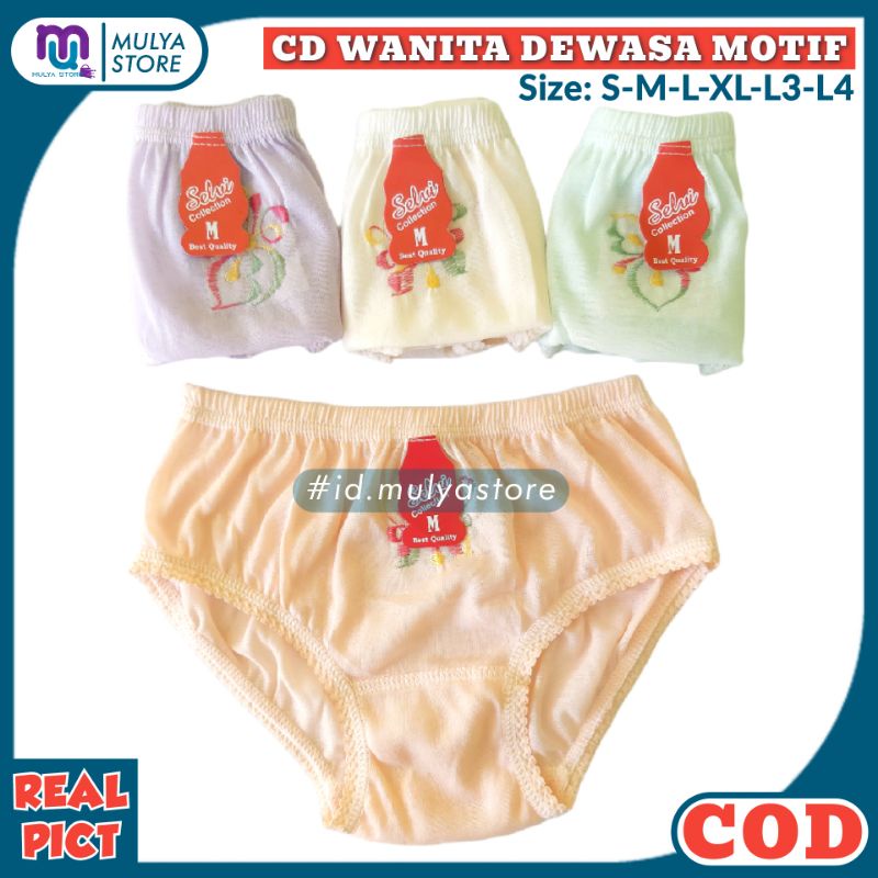 12 Pcs Celana Dalam Wanita Dewasa CD Cewe Lusinan Murah SELVI MOTIF