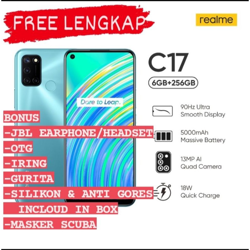 Realme C17 Ram 6/256 Memory Besar Terlaris Dan Murah Bergaransi Resmi