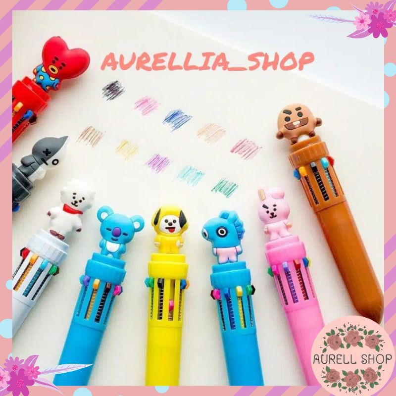 

(COD)Pulpen Karakter kpop/ Bolpoin 10 Warna Ballpoint Pena Alat TulisKpop