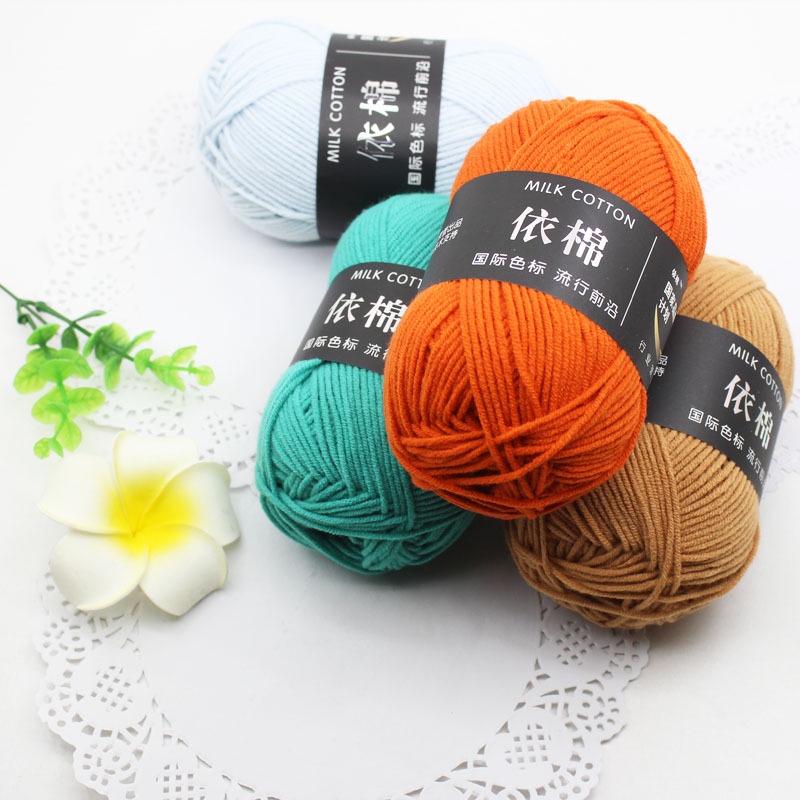 Benang rajut katun susu 4ply/4ply 50 Grams/Bola Untuk Merajut Tangan Merajut Crochet DIY benang katun susu