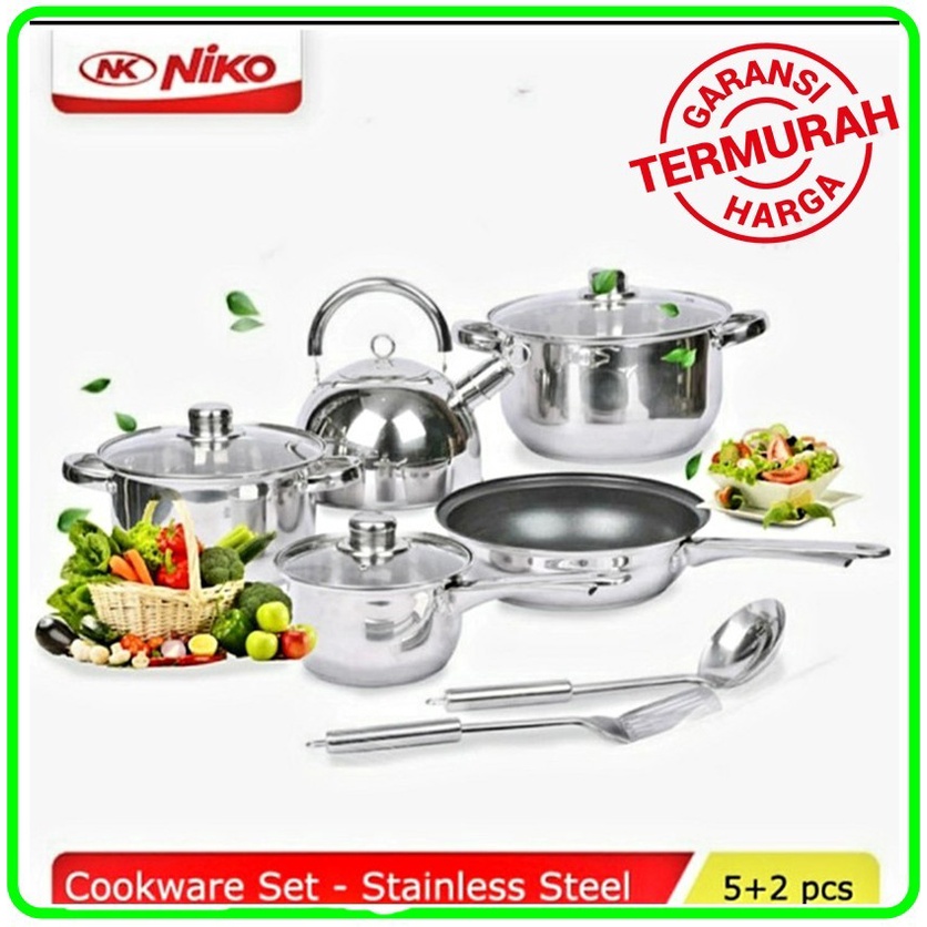 PANCI SET SERBAGUNA NIKO NK-1112ST COOK WARE/PANCI SEAT PREMIUM Harga Terjangkau 5+2 PCS