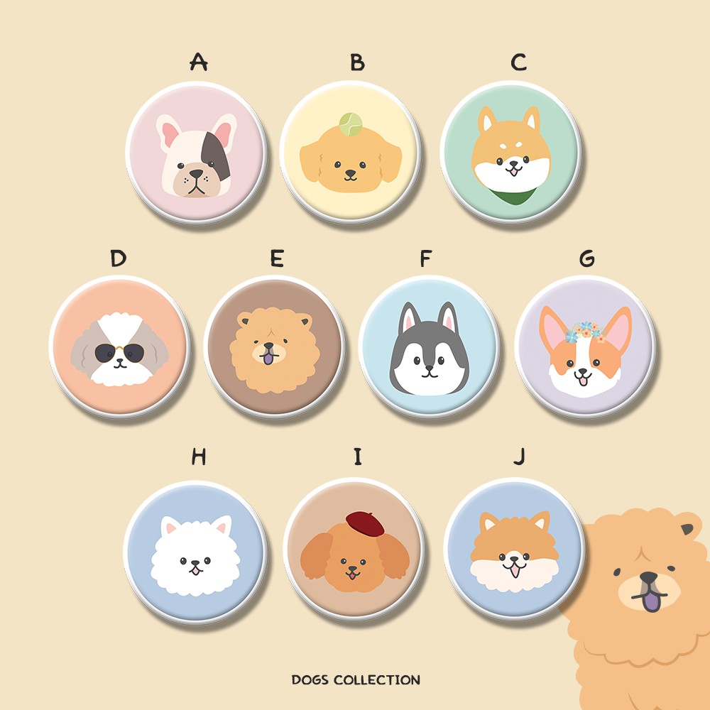 Feragatha Popsocket Phone Grip Phone Holder Tema Anjing Dog Lucu Corgi Pom Husky Chow Chow Poodle