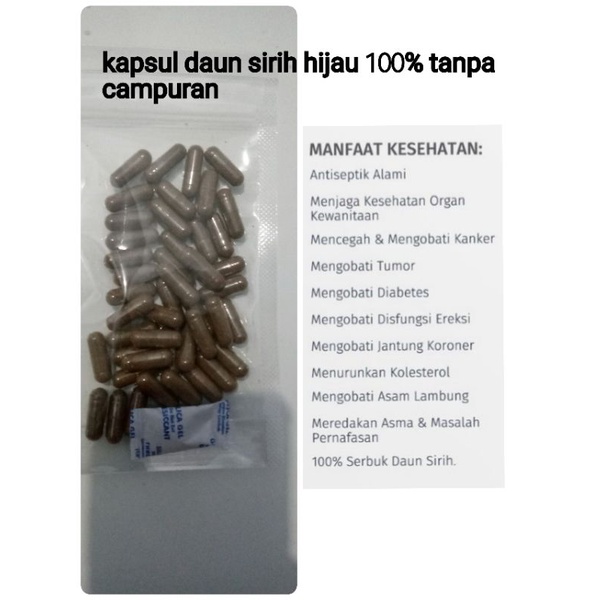 

kapsul sirih hijau tanpa campuran original