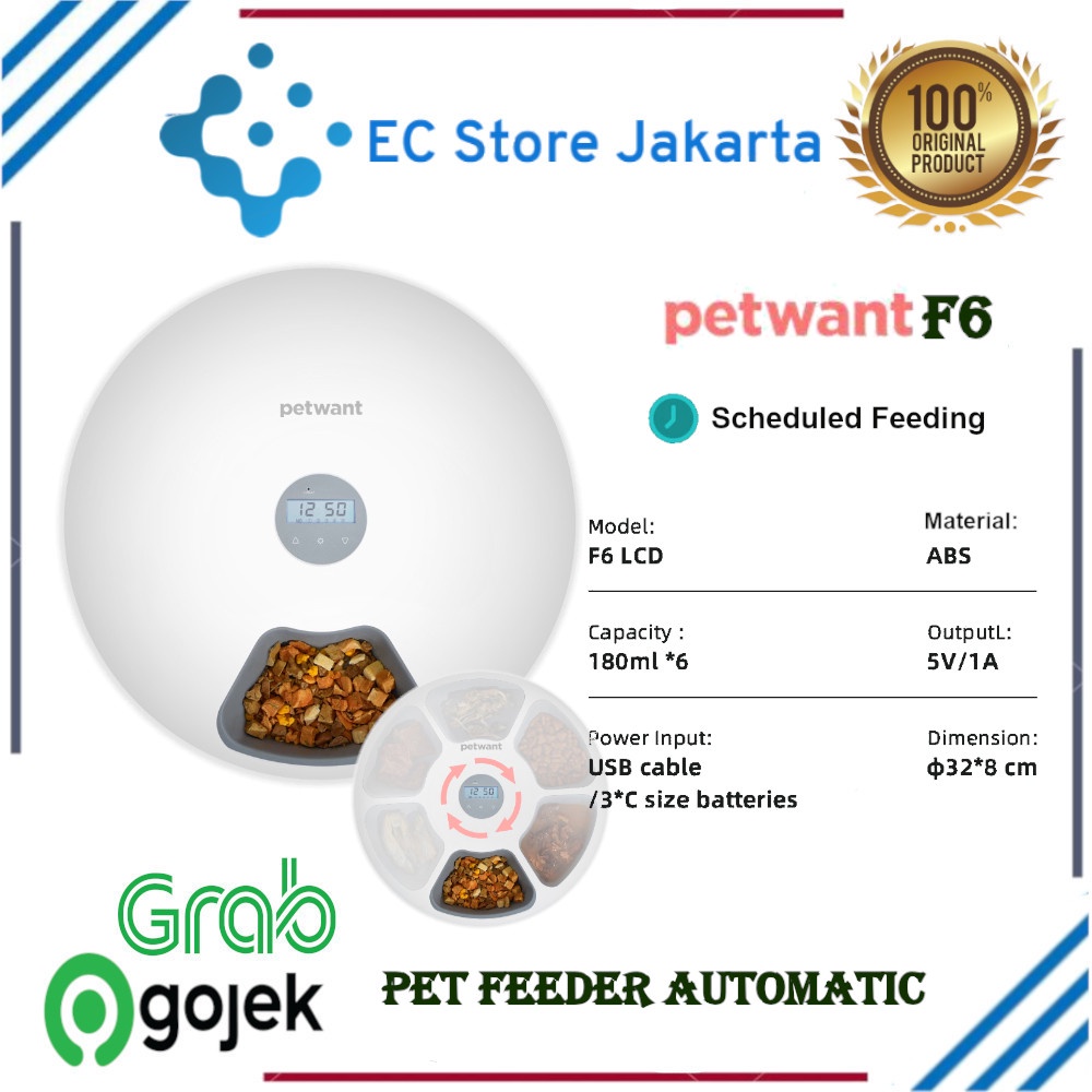 PETWANT F6 Smart Pet Feeder Automatic Tempat Makanan Hewan Otomatis Anjing Dan Kucing