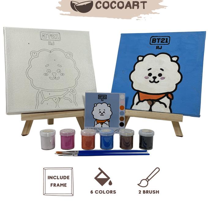 

Cocoart.Id - Paint By Number Kit Bt21 ( Rj ) I Kanvas 20 X 20 Cm