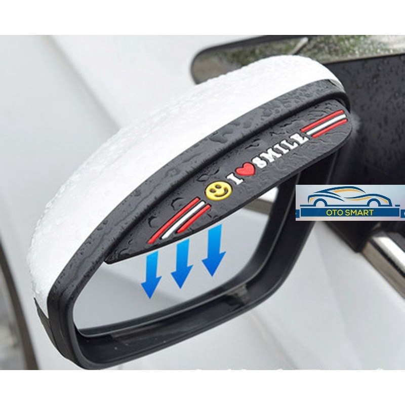 Talang Air Spion Mobil Motif Sport Smile /Topi Penahan Dan Pelindung Spion mobil