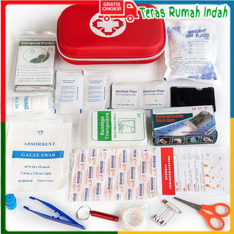 First Aid Kit Emergency Kit - Tas Obat Kotak P3K Darurat Isi Lengkap 18 in 1