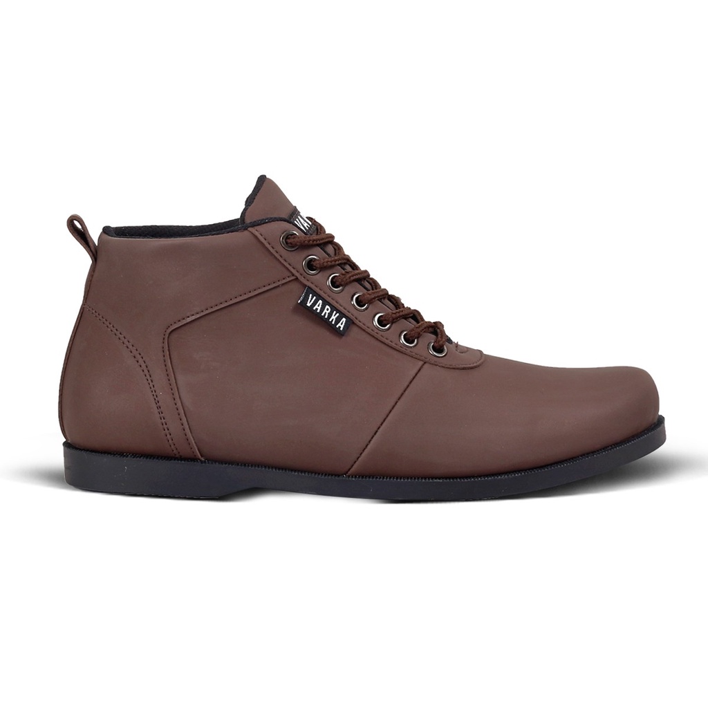 Sepatu Casual Pria V 4287 Brand Varka Sepatu Boots Semi Formal Kuliah Kerja Hangout Murah Berkualitas Warna Coklat