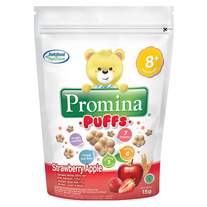 Promina Puff Snack Cemilan Bayi Kemasan 15 Gram Untuk 8 Bulan Keatas