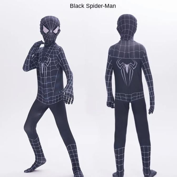 Kostum Spiderman Venom Anak/ Kostum Spiderman hitam/ superhero