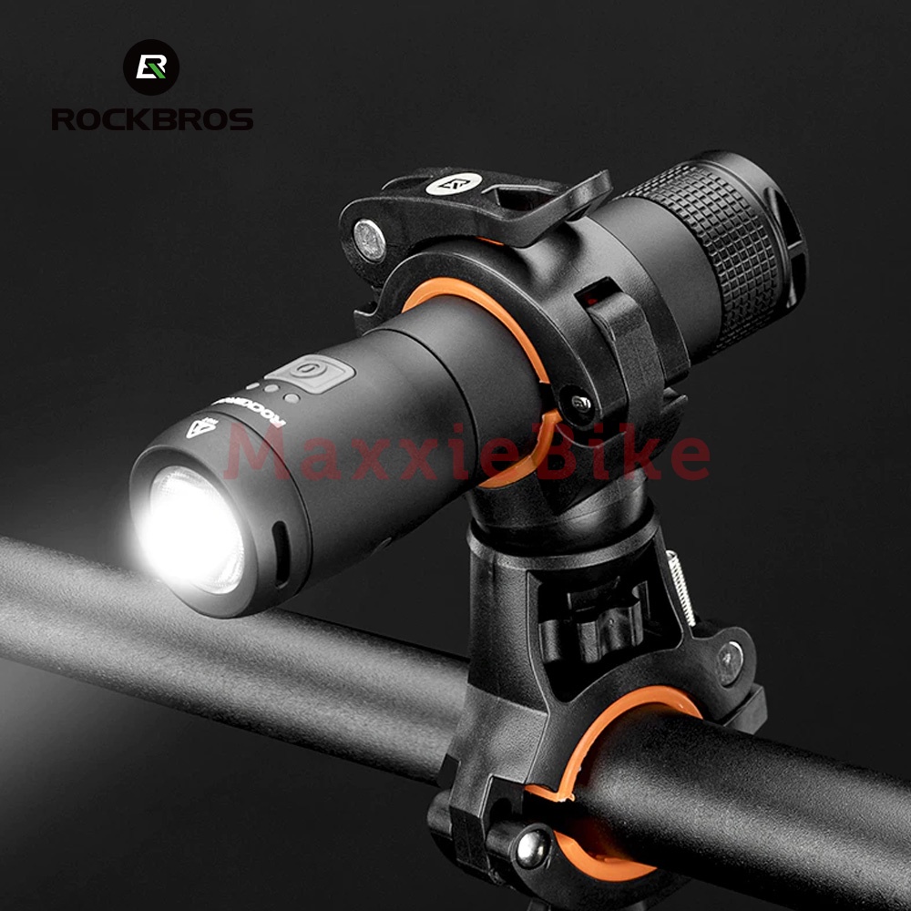 ROCKBROS DJ1001 Bracket Lampu Sepeda Bicycle Rotating Light Double Holder Quick Release