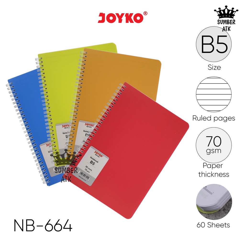 

Notebook B5 Ruled Notebook Diary Agenda Buku Catatan Bergaris Joyko NB-664 60 halaman