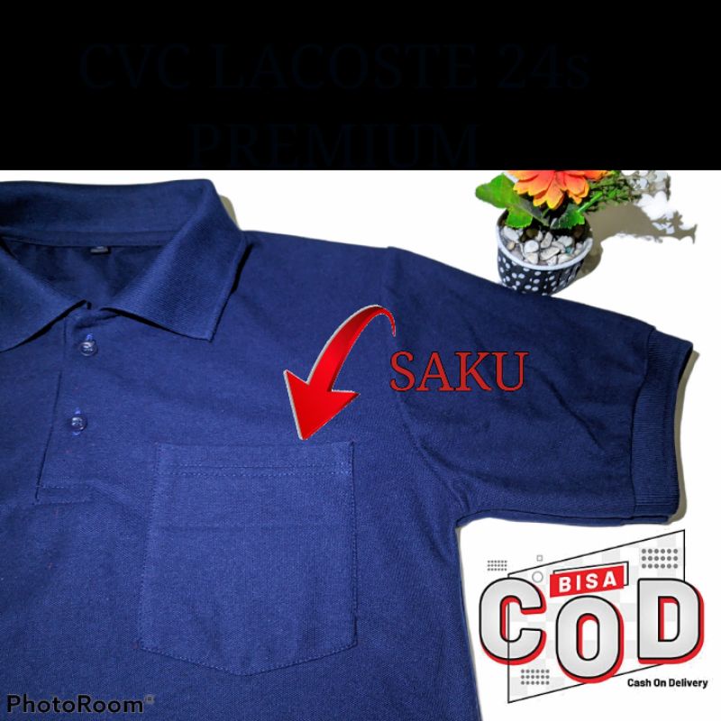 KAOS KERAH VARIASI SAKU CVC LACOSTE 24s / POLO SHIRT / KAOS POLO / NAVY