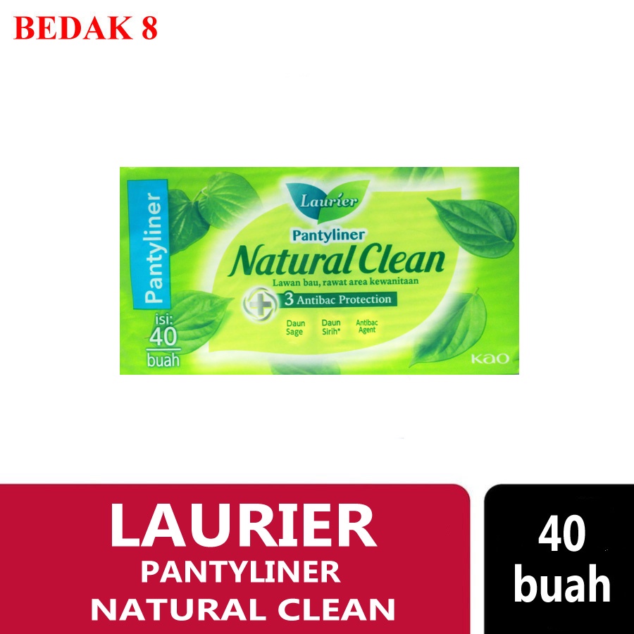 Laurier Natural Clean Pantyliner Daun Sirih Anti Bakteri 40 Buah